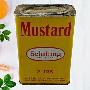 Vintage Mustard Schilling 2 ozs tin McCormick and Co Baltimore Retro Kitchen